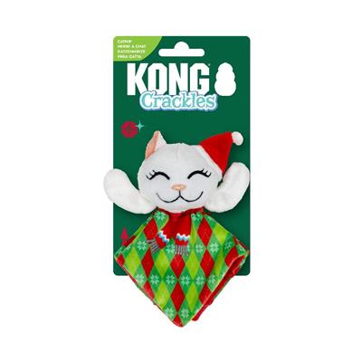 KONG Holiday Crackles Santa Kitty Argyle