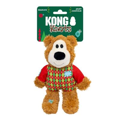 KONG Holiday Wild Knots Sweater Bear Red Sm/Md
