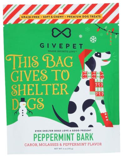 GivePet Peppermint Bark Soft & Chewy Dog Treats 6oz Bag