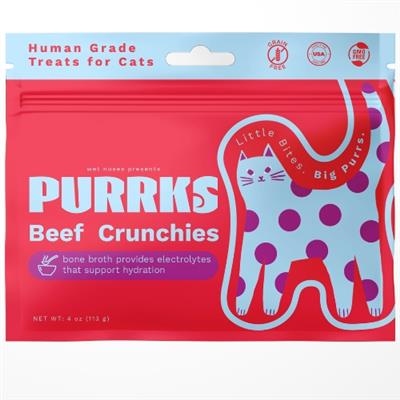 Purrks Crunchy Beef & Bone Broth 4oz