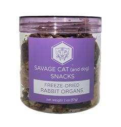 Savage Cat Dog Cat Freeze Dried Rabbit Organs Assorted 2oz.