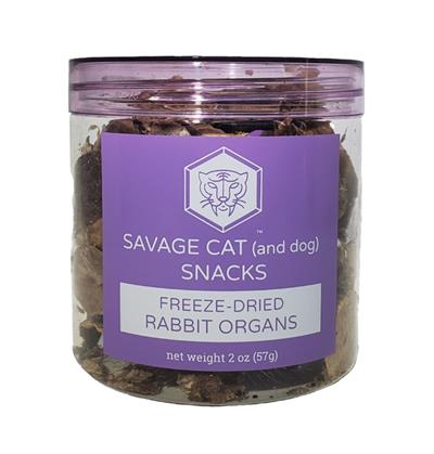Savage Cat Dog Cat Freeze Dried Rabbit Organs Assorted 2oz.