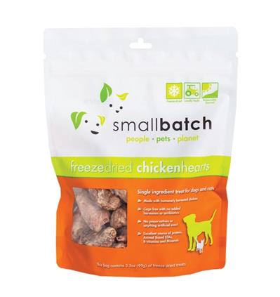 Small Batch Freeze Dried Chicken Hearts - 3.5oz.