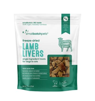 Smallbatch Dog Cat Freeze Dried Treat Lamb Liver 4oz
