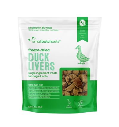 Smallbatch Dog Cat Freeze Dried Treat Duck Liver 3oz