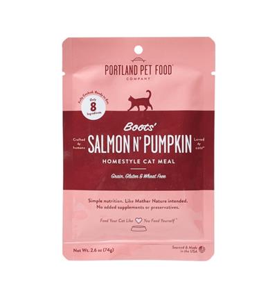 Portland Pet Food Boots' Salmon N' Pumpkin Homestyle Meal Cat Food Topper 2.8oz