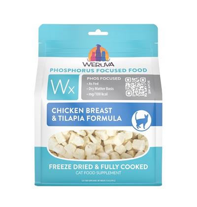 Weruva Wx Phos Focused Chicken Breast & Tilapia Formula Freeze Dried & Fully Cooked Cat Food Supplement 7oz