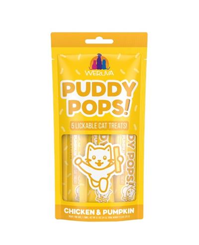 Weruva Puddy Pops Lickable Chicken & Pumpkin Cat Treat .5oz 5pk