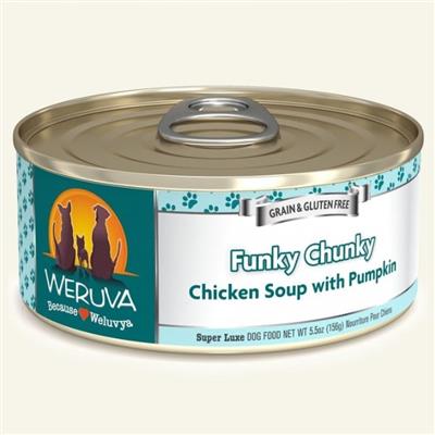 Weruva Dog Funky Chunky Chicken Soup with Pumpkin 5.5oz. (Case of 24)