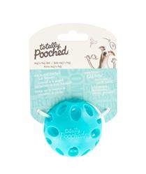 Totally Pooched Huff'n Puff Ball Dog Toy, Teal, 3.1-in
