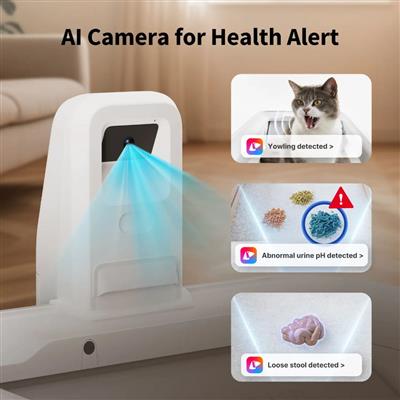 Purobot Crystal Duo Automatic Cat Litter Box with Camera