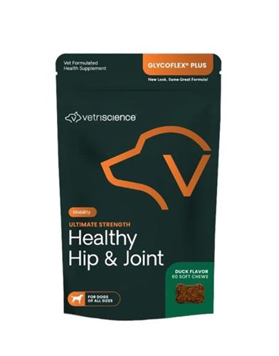 VETRISCIENCE DOG ULTIMATE STRENGTH HEALTHY HIP & JOINT CHEWS DUCK FLAVOR - 60 COUNT