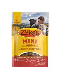 Zuke's Dog Mini Naturals Peanut Butter Recipe Treats Oats 6oz.