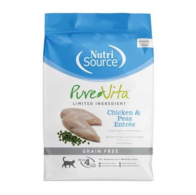 Pure Vita Grain-Free Chicken & Peas Entree Dry Cat Food, 12 lb