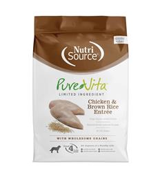 NutriSource PureVita LID Dry Dog Food Chicken & Brown Rice Entrée 25lb