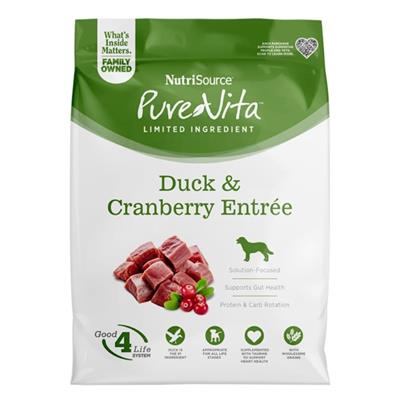 Nutrisource PureVita Duck & Cranberry Dry Dog Food 12lb