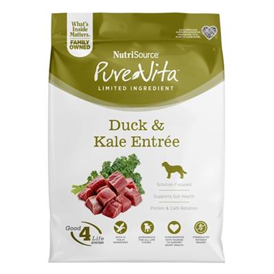 Pure Vita Grain-Free Duck & Kale Entree Dry Dog Food 25lb