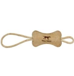 Tall Tails Dog Bone Tug Natural Leather 16 Inches