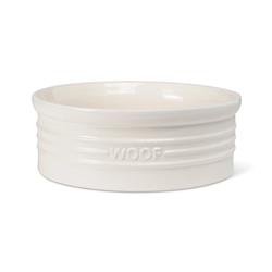 WOOF IVORY SCULPTED PET BOWL