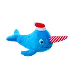 ThoozyPet Holiday Candy Cane Gnarwal 15" Plush Dog Toy