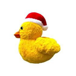 ThoozyPet Holiday Duck w/ Santa Hat 9" Plush Dog Toy