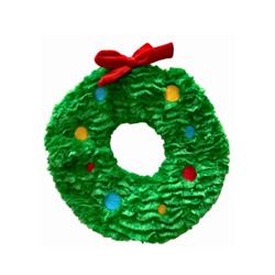 ThoozyPet Holiday Crinkle & Squeak Wreath 12" Plush Dog Toy