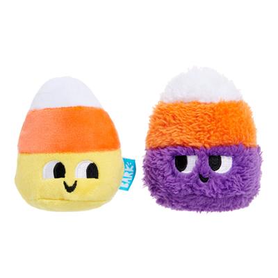 BARK Halloween Candy Corn Kids Plush Dog Toy 2pk