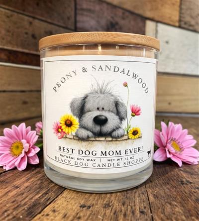 Best Dog Mom Ever Double Wick Candle in Clear Vessel