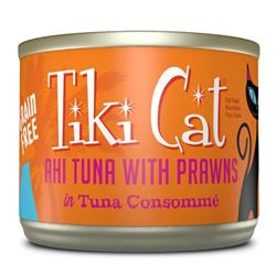 Tiki Pets Cat Manana Grill Ahi Tuna & Prawns in Broth 6oz. (Case of 8)
