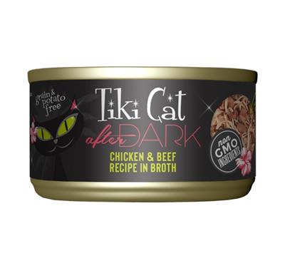 Tiki Pets Cat After Dark Chicken Beef 2.8oz. (Case of 12)