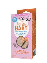 Tiki Pet Cat Mousse Kitten Salmon Chicken Liver 1.9oz. (Case of 3)