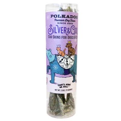 Polkadog Holiday Tube: Silver & Gold - Cod Skin - 2.5oz