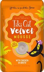 Tiki Pets Cat Velvet Mousse Chicken in Broth 2.8oz. (Case of 12)