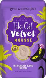Tiki Pets Cat Velvet Mousse Chicken and Egg in Broth 2.8oz. (Case of 12)