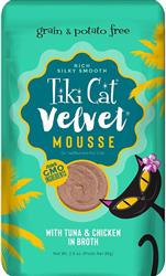 Tiki Pets Cat Velvet Mousse Tuna and Chicken in Broth 2.8oz. (Case of 12)