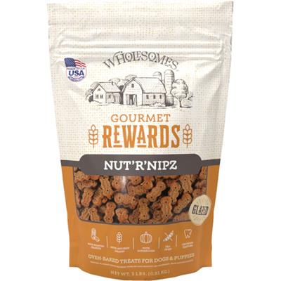 Sportmix Dog Wholesomes Rewards Gourmet Nut'R'Nipz Biscuits Peanut Butter 2 Lb