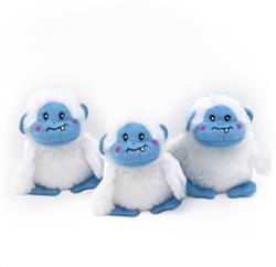 ZippyPaws Holiday Miniz Yeti's Plush Dog Toy 3pk