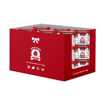 Puppy Cake Tear off Display Case of 12 Assorted Christmas Puppy Scoops Ice Cream Mixes 2.32oz