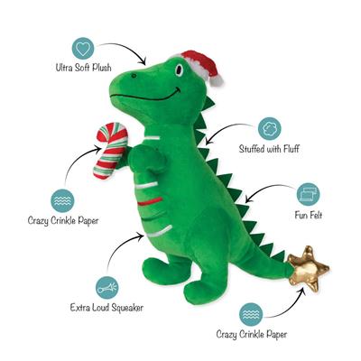 PetShop by Fringe Studio Rex-Mas Is Here! Plush Dog Toy