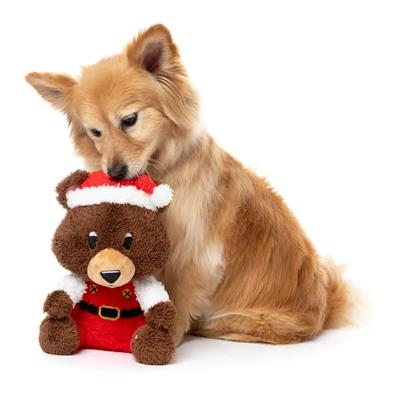 FuzzYard Holiday Santa Fuzz Bear Plush Dog Toy
