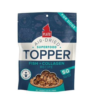 Plato Fish + Collagen Recipe Air-Dried Dog Food Topper 5.5oz