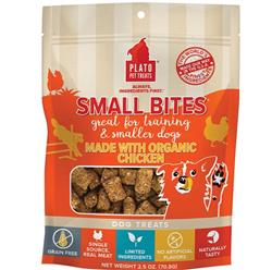 Plato Dog Small Bites Grain Free Organic Chicken 2.5oz.