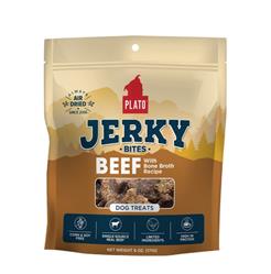 Plato Dog Treat Beef Bone Broth Jerky Bites 6 oz