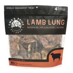 Omas Pride Dog Cat Dehydrated Lamb Lung 8oz.
