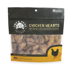 Oma'S Pride Dog Cat Freeze-Dried Chicken Hearts 4Oz