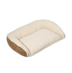 HuggleHounds Scout Perfect Bolster Khaki Dog Bed Medium - 35" X 7.5" X 26"