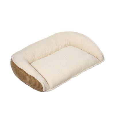 HuggleHounds Scout Perfect Bolster Khaki Dog Bed LARGE - 42" X 8.5" X 30"