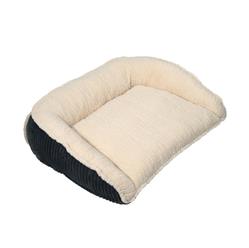 HuggleHounds Scout Perfect Bolster Dog Bed - Corduroy Plush Comfort LARGE - 42" X 8.5" X 30"