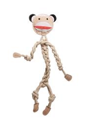 HuggleHounds Rope Knotties Sock Monkey Dog Toy, Regular