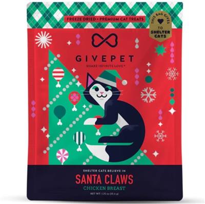 Givepet Cat Holiday Freeze-Dried Grain Free Santa Claws 1.2Oz